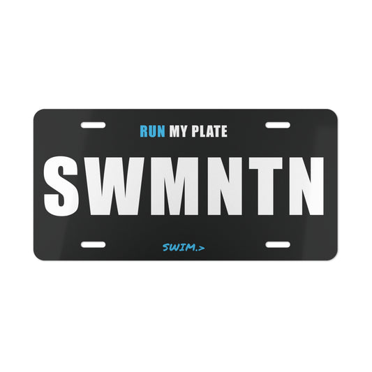 Swim "RUN My Plate" License Plate